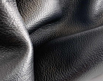 Black Embossed (Dollaro) Leather, Upholstery leather for furniture restorations, Leather car seats, Genuine Italian leather, DIY Cowhides