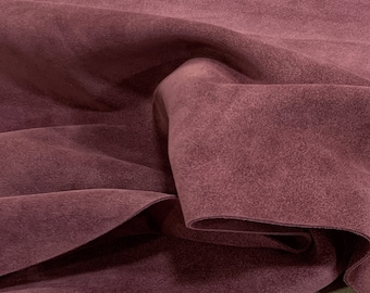 Plum Purple Split Suede Leather: Soft Italian Calf Skin (1.4mm)