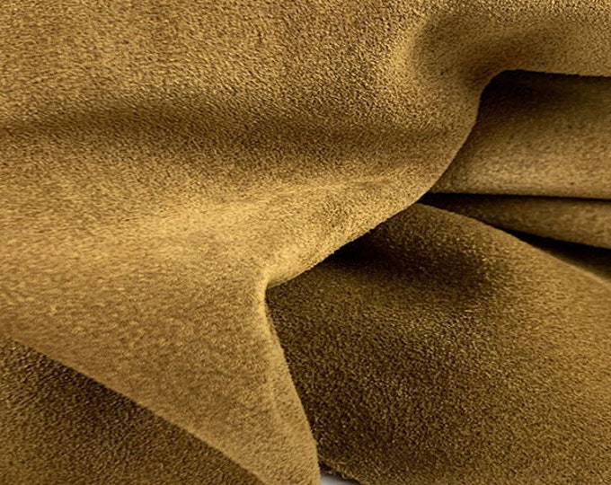 Peanut Butter Split Suede Leather, Calf skin, Genuine Italian leather for shoemaking, bagmaking, DIY leather projects, Leather supplier