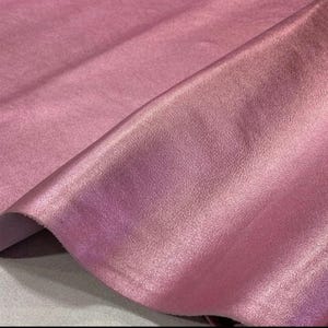 Pink Metallic Leather Hide, Metallic Calf Leather, Pink Leather Hide, Metallic leather for shoemaking, leather garments, Leather upholstery