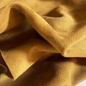 Dark Honey Split Calf Suede Leather: Italian Leather for Bags, Boots, Crafts