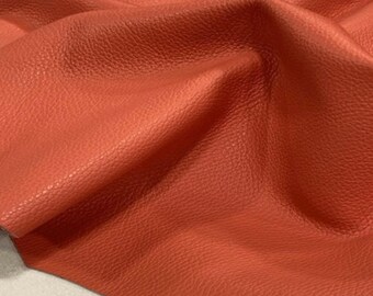 Watermelon Textured Embossed Half Hide,  Leather for Upholstery, Cow Leather for furniture restorations, Premium Italian Skins, Leather Hide