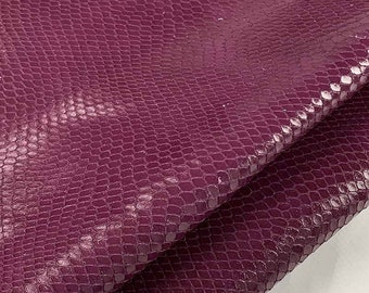 Magenta Snake Print Italian Leather: Glossy Calf Skin