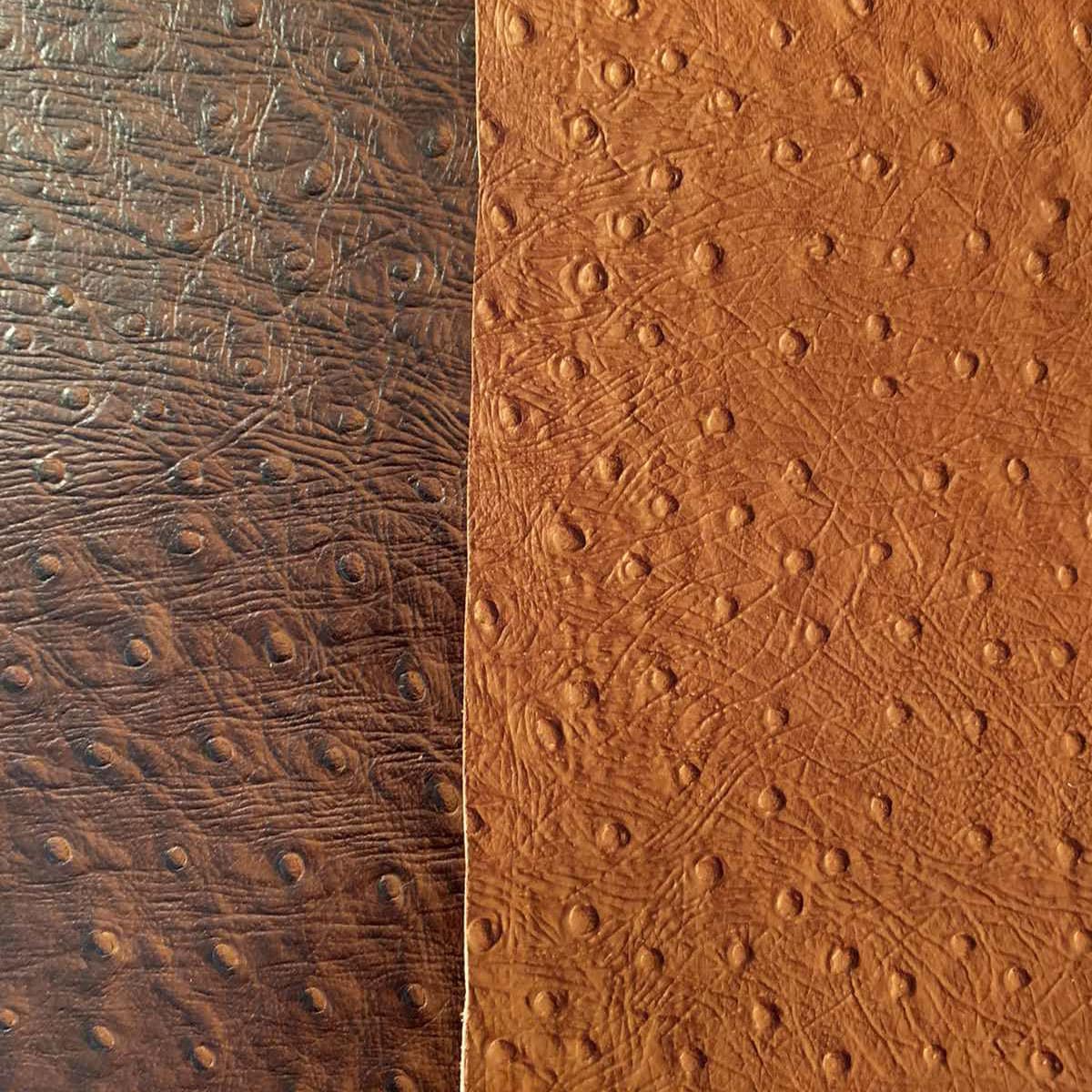 Ostrich Leather Dark Brown Vinyl Faux Leather Upholstery Fabric for Hand Crafts DIY Tooling Sewing Hobby Workshop Crafting Wallet Making Square