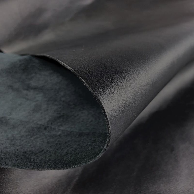 Italian Black Smooth Cow Leather: Full Grain DIY Leather Supplier image 6