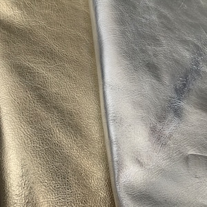 Gold Metallic Embossed Leather: Italian Lambskin Hide