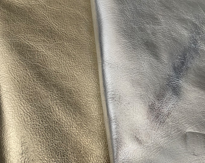 Gold  Metallic Leather, Shinny leather, Cow leather, Genuine Italian leather hides by the yard, Leather supplier