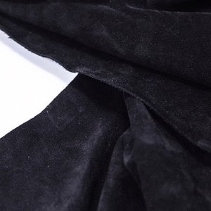 Black Split Suede leather, Soft Italian Suede leather, Calf Leather For Bags and shoes, Genuine Italian Leather Hide, Upholstery leather