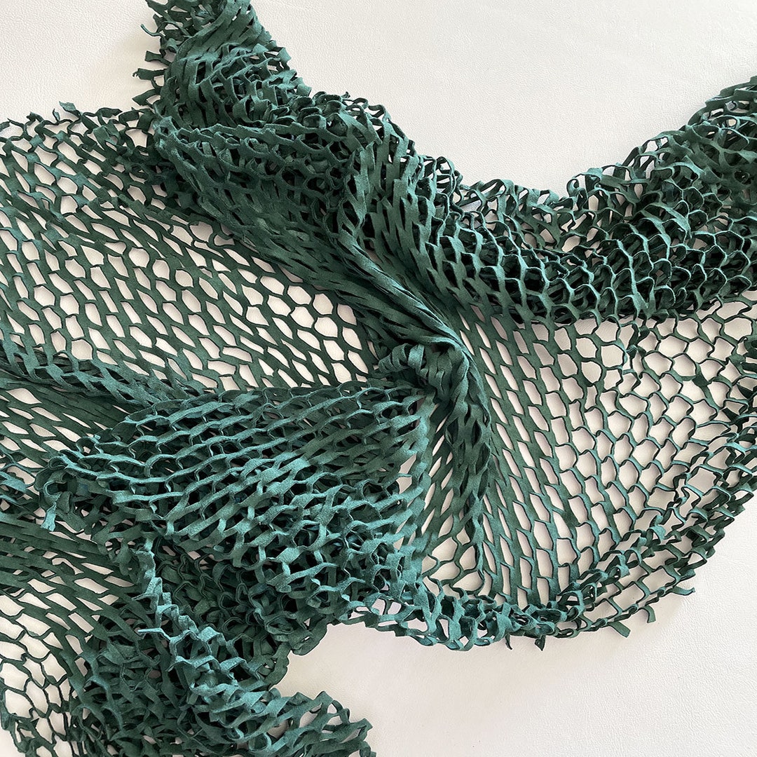 Green Fishnet Laser Cut Leather, Leather for Clothing and Details ...