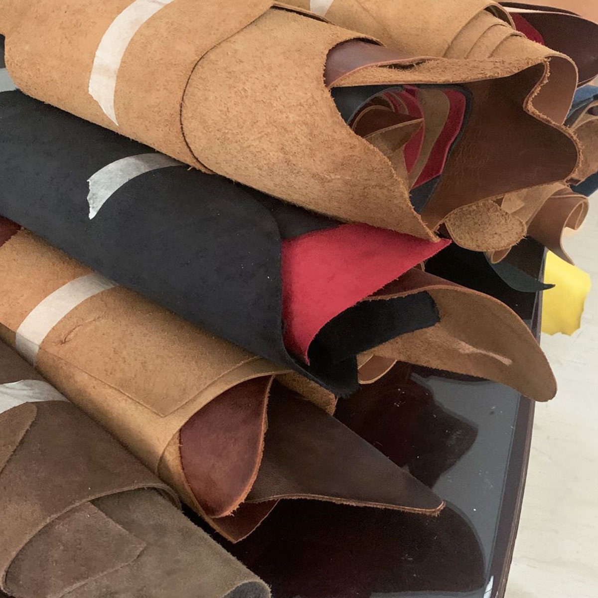 Lot of Oil Tanned Leather Scraps