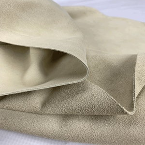 Light Beige Suede Leather, Split Suede, Genuine Italian Leather, Leather Supplier, DIY leather hides for Crafts, Shoemaking and Bag making