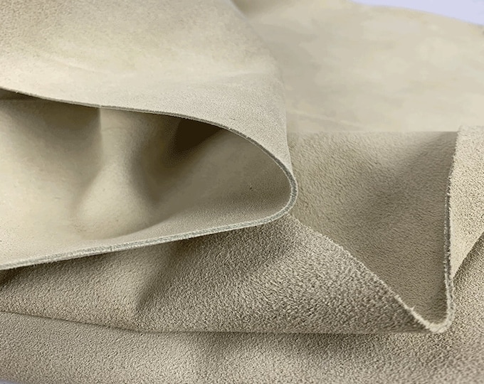 Light Beige Suede Leather, Split Suede, Genuine Italian Leather, Leather Supplier, DIY leather hides for Crafts, Shoemaking and Bag making