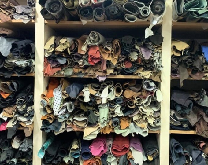Goat Suede Leather Scraps, Leather bundles for patchwork and small leather projects, Italian Leather hides and skins