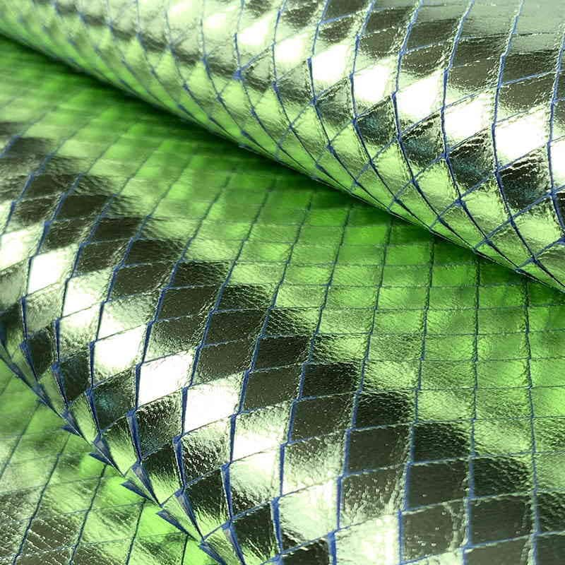 Green Metallic Embossed Leather, Genuine leather, Real leather supplier,  Goat skin, Leather for crafting, Leather by the yard