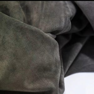 Dark Grey Split Suede Leather: Soft Italian Calf Skin (1.2mm)