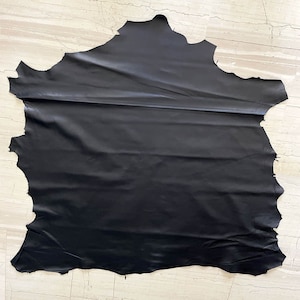 Cuir nappa noir de jais, cuir pour vêtements, cuir nappa noir souple, cuir nappa de luxe pour vêtements, cuir DIY, cuir haut de gamme