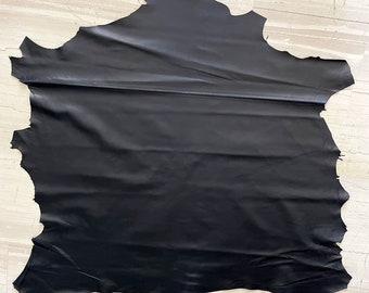 Jet Black Nappa Leather, Leather for Clothing, Soft Black Nappa Leather, Luxury Nappa leather for clothing, DIY leather, Premium Leather