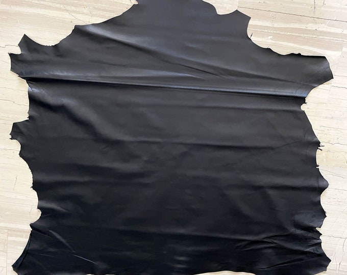Jet Black Nappa Leather, Leather for Clothing, Soft Black Nappa Leather, Luxury Nappa leather for clothing, DIY leather, Premium Leather