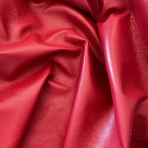 Ruby Red Nappa Leather, Soft Lambskin for clothing and sewing, Genuine Italian Leather, Premium quality leather hides, DIY leather supplier