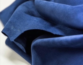 Electric Blue Split Suede Leather: Italian Calf Skin (1.2mm)