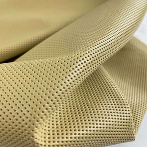 Beige Perforated Goatskin Leather: Thin Italian Leather for Sewing