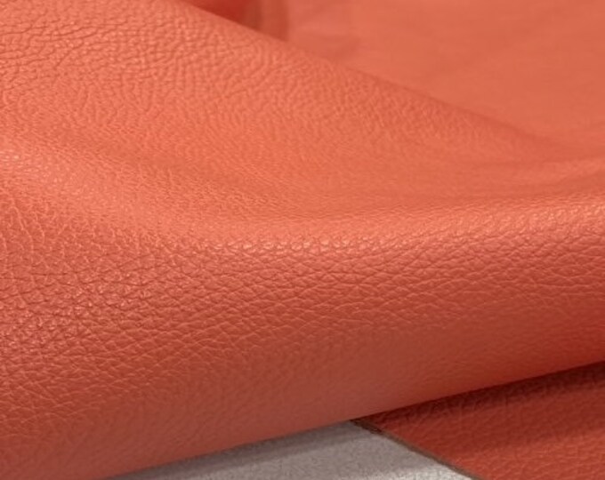 Watermelon Textured Embossed Half Hide,  Leather for Upholstery, Cow Leather for furniture restorations, Premium Italian Skins, Leather Hide