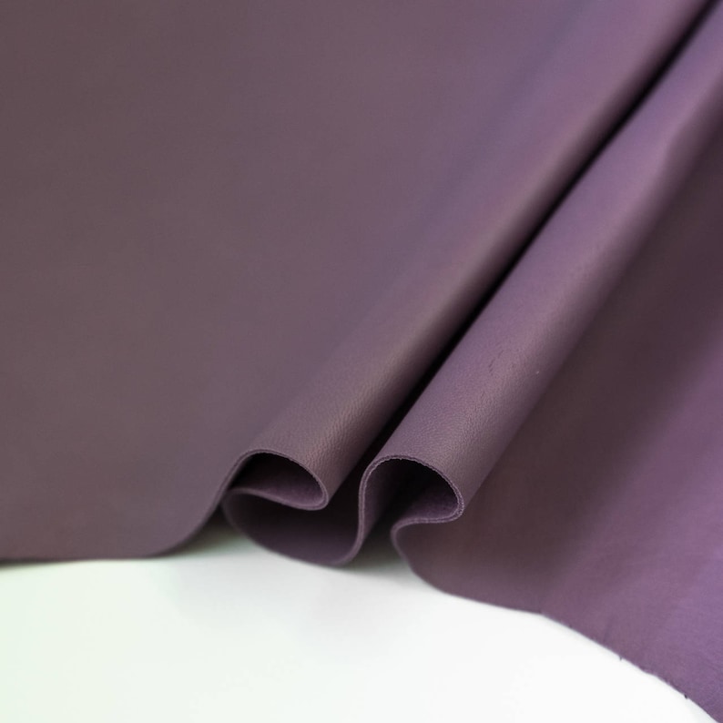 soft lamb skin italian leather smooth leather semi glossy sheepskin nappa leather Aubergine Purple Nappa Leather
