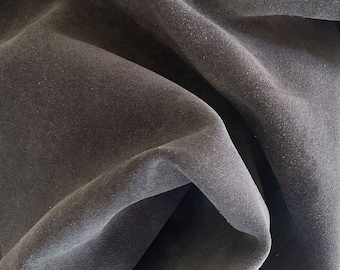 Dark Gray Split Suede Leather, Calf Suede for bags and Shoes, Genuine Italian Leather Hides for Crafts and DIY, Grey Suede Leather Supplier