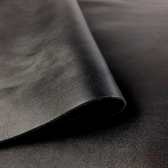 Italian Black Smooth Cow Leather: Full Grain DIY Leather Supplier