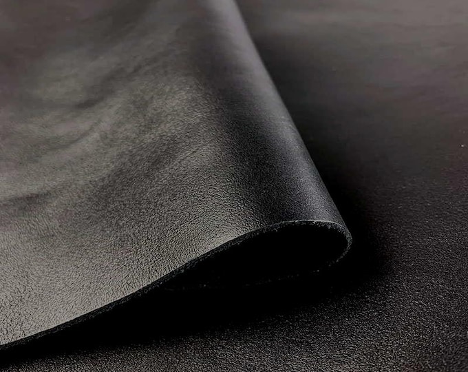 Italian Black Smooth Cow Leather: Full Grain DIY Leather Supplier