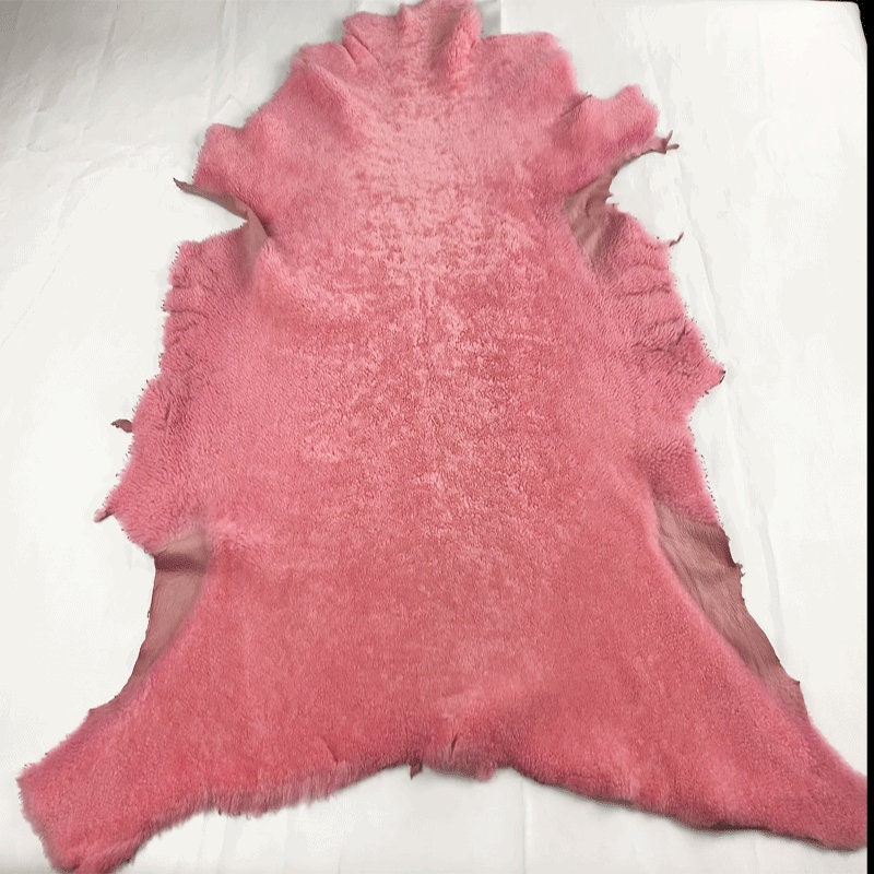 Pink Sheepskin Leather Rug, Leather carpet, Fur Leather, Mouton