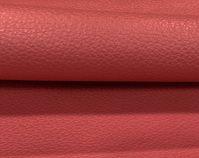 Dark Pink  Halfhide Embossed Leather, Italian cowhide,  Luxury leather, Grain Leather, Upholstery Leather Hides, Automotive Upholstery