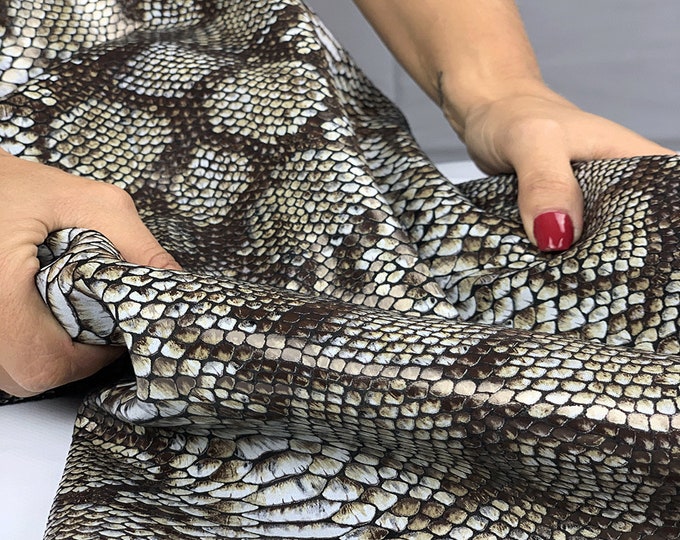 Python Snake print Leather, Snake prints, Python print, Calf skin, Italian leather, Leather for bags, Leather for shoes