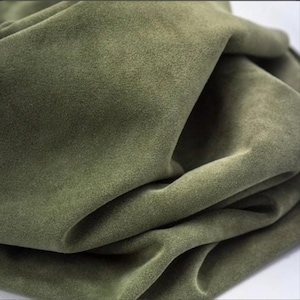 Wildlederspaltleder, Mossgrünes Wildleder Italienisches Leder, Weiches Wildleder für Taschen Und Schuhe, Hellgrüne Kalbshaut, Rindsleder