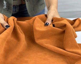 Dark Orange Suede Leather, Split Suede, Leather Supplier, Italian leather, Genuine leather hides, Leather for Upholstery and DIY projects
