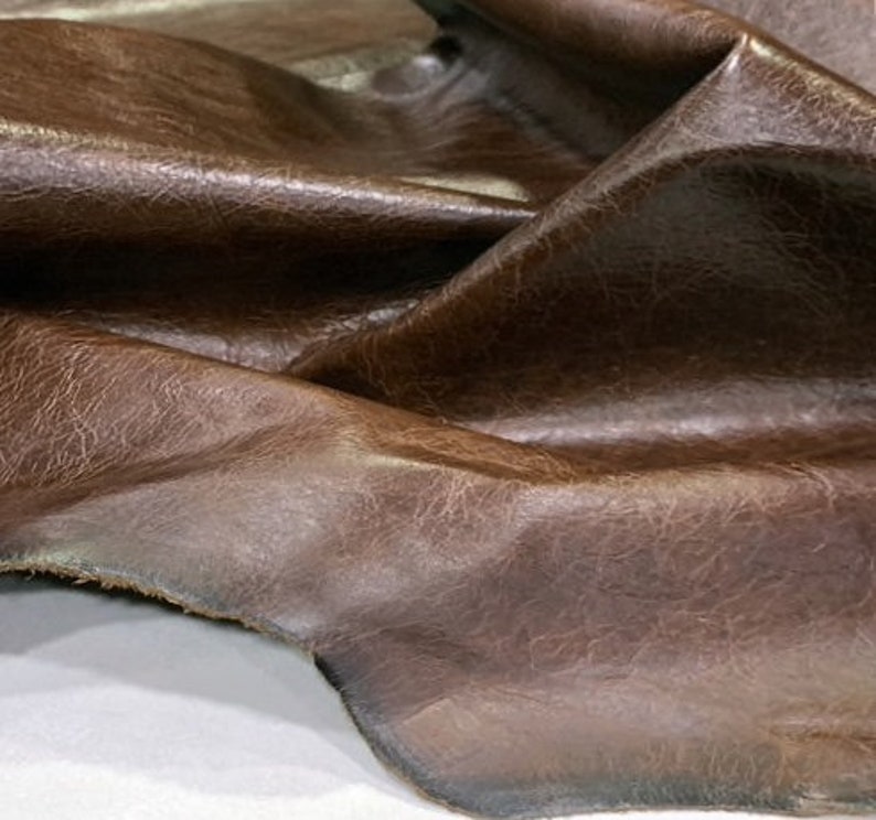 Leather Hide Calf Skin Dark Brown Pull up Leather Cowhide leather