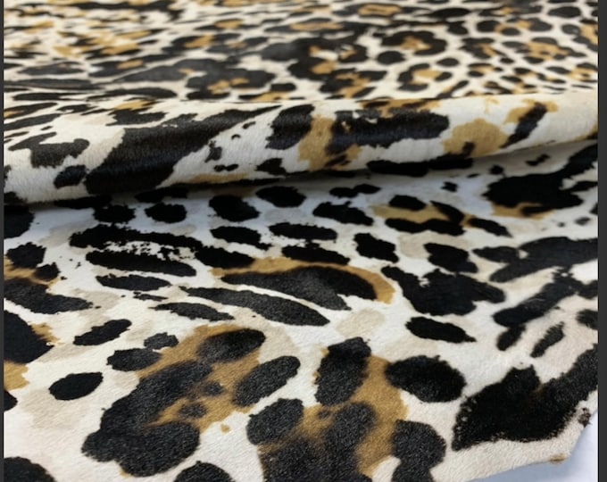 White leopard pony leather, calf hair, leopard prints, Animal print leather, Pony skin, Hair on leather hides, DIY Leather Supplier