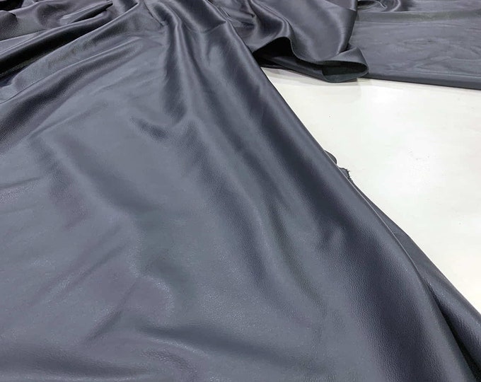 Navy Blue Thin Upholstery Leather, Genuine Italian Cow Leather for Furniture Covering and Restorations, Durable Leather, Quality Hides