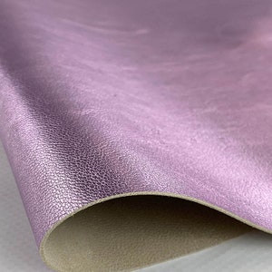 Rosa Metallic Goat Skin, Shinny leather hides, Genuine Italian leather, Leather for handbags, Leather for crafting, Leather Supplier