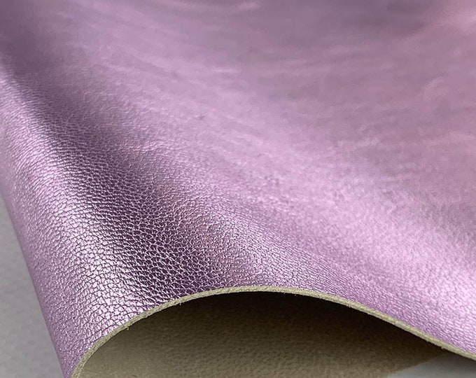 Rosa Metallic Goat Skin, Shinny leather hides, Genuine Italian leather, Leather for handbags, Leather for crafting, Leather Supplier