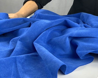 Blue Royal Split Suede Leather, Soft Italian Suede Leather For Bags and Shoes, Blue Royal Calf Skin Leather, Cowhide leather for DIY