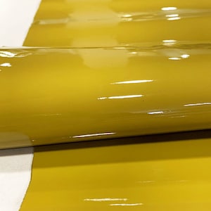 Mustard Yellow Patent Leather Hide: Italian Calf Skin for DIY