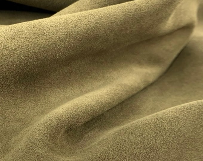 Khaki Split Suede Leather, Genuine leather supplier, Leather by the yard for bag making and shoemaking, DIY leather supplier, Suede Sales