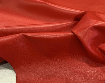 Red Nappa Lambskin Leather: Italian Soft Leather for Sewing