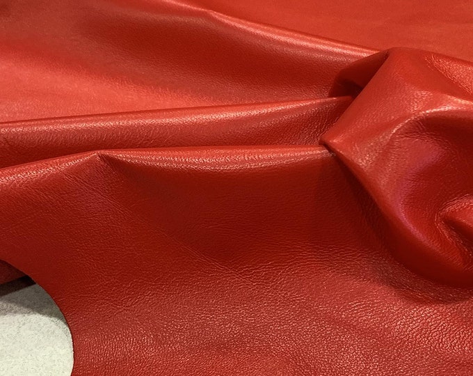 Red Nappa Leather, Soft Lambskin For Sale, Genuine Italian Leather, Leather supplier, Leather for bagmaking and shoe making, Leather Sewing
