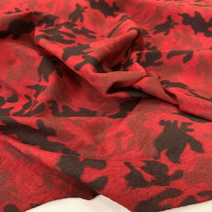 Red Camouflage Pig Leather: Italian Leather for Crafts