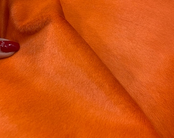 Orange Pony leather Hide, Pony Skin Hair on,