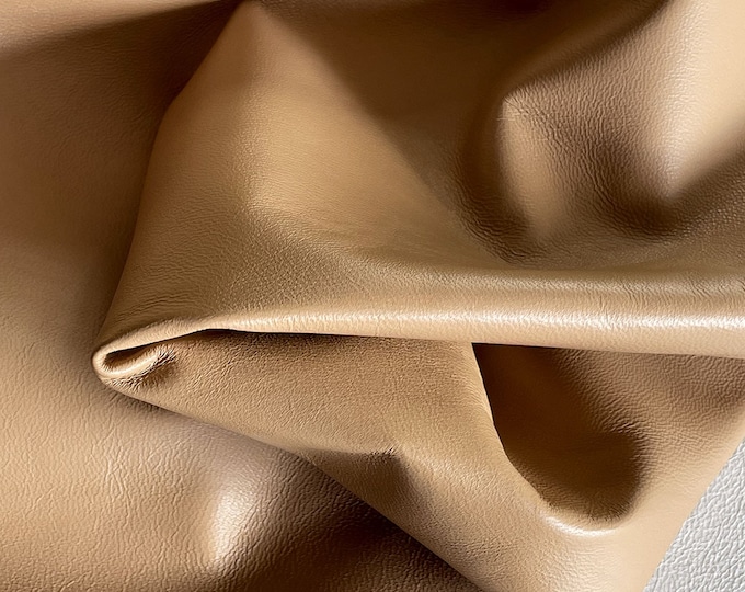 Mocca Nappa Leather, Soft leather for clothing, Italian napa leather, Leather supplier, Leather hides for DIY projects, Leather for sewing