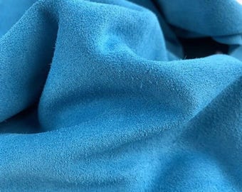 Turquoise Dream Split Calf Suede Leather: Italian Soft Leather for DIY Projects