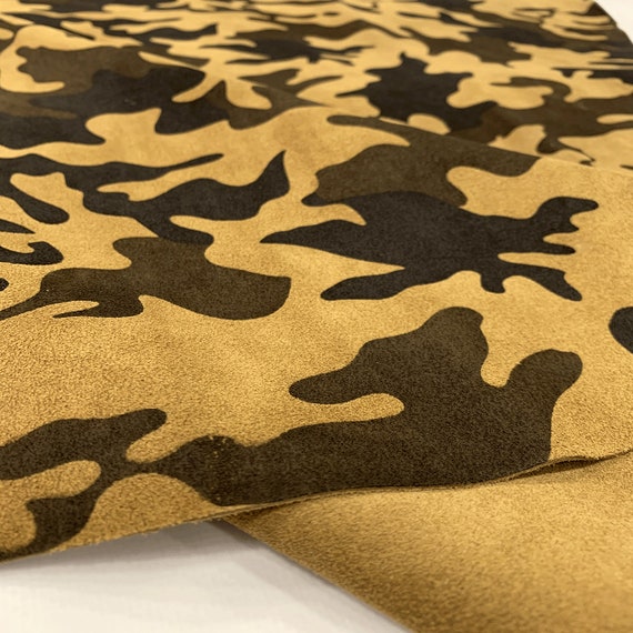Camel Camouflage Leather, Camouflage Print, Calf Leather, Split Calf Suede,  Suede Leather, Italian Leather Hides, Printed Leather -  Canada